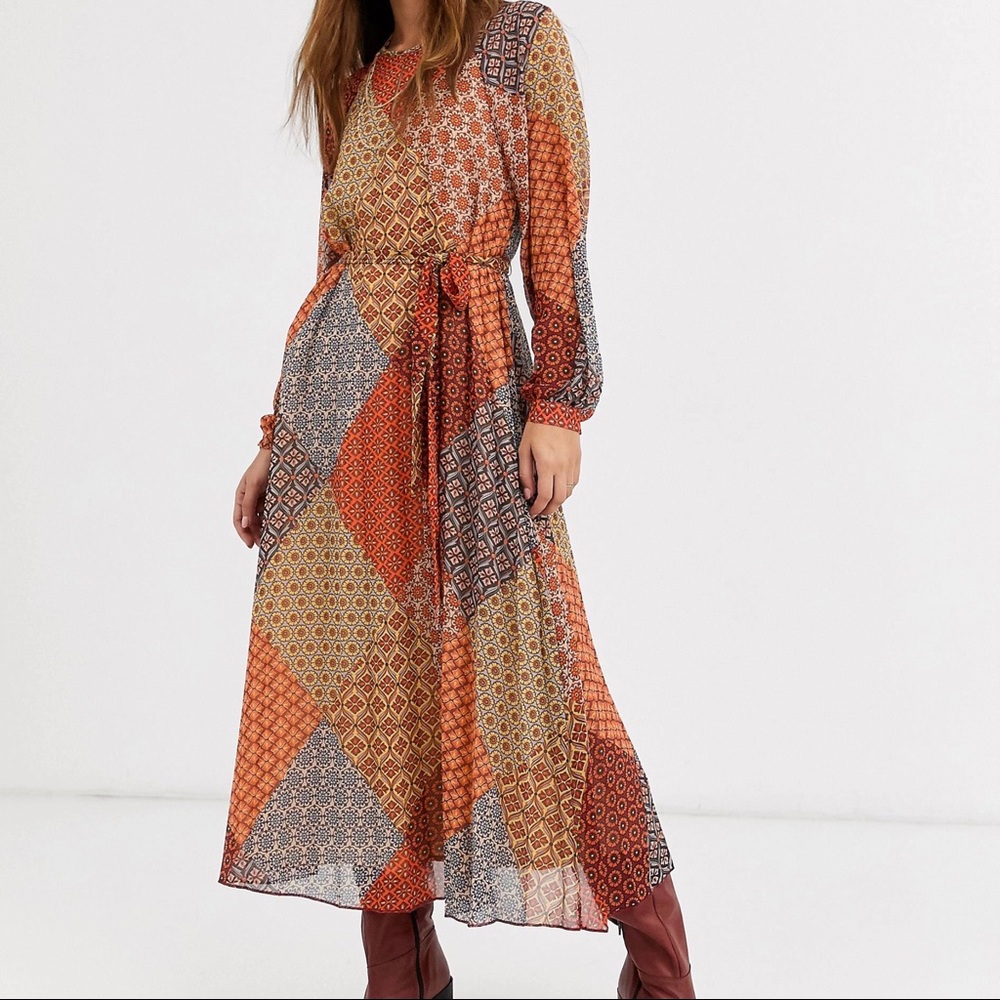 ASOS Warehouse Midaxi Dress in Scarf Print Size US 6
